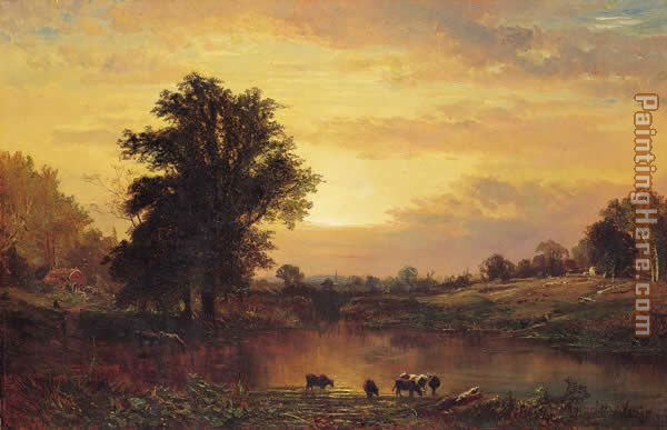 Sunset in the Catskills painting - Alfred Thompson Bricher Sunset in the Catskills art painting